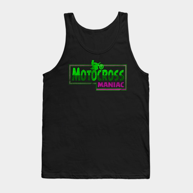 Motocross Maniac, Cool Motocross Rider, Motocross Tank Top by Jakavonis